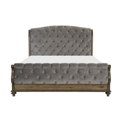 Rachelle Weathered Pecan/Gray 5-Piece Queen Bedroom Set - Ornate Home
