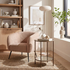 Racine Linen Beige Accent Chair - Ornate Home