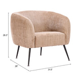Racine Linen Beige Accent Chair - Ornate Home