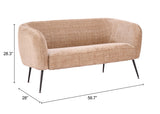 Racine Linen Beige Loveseat - Ornate Home