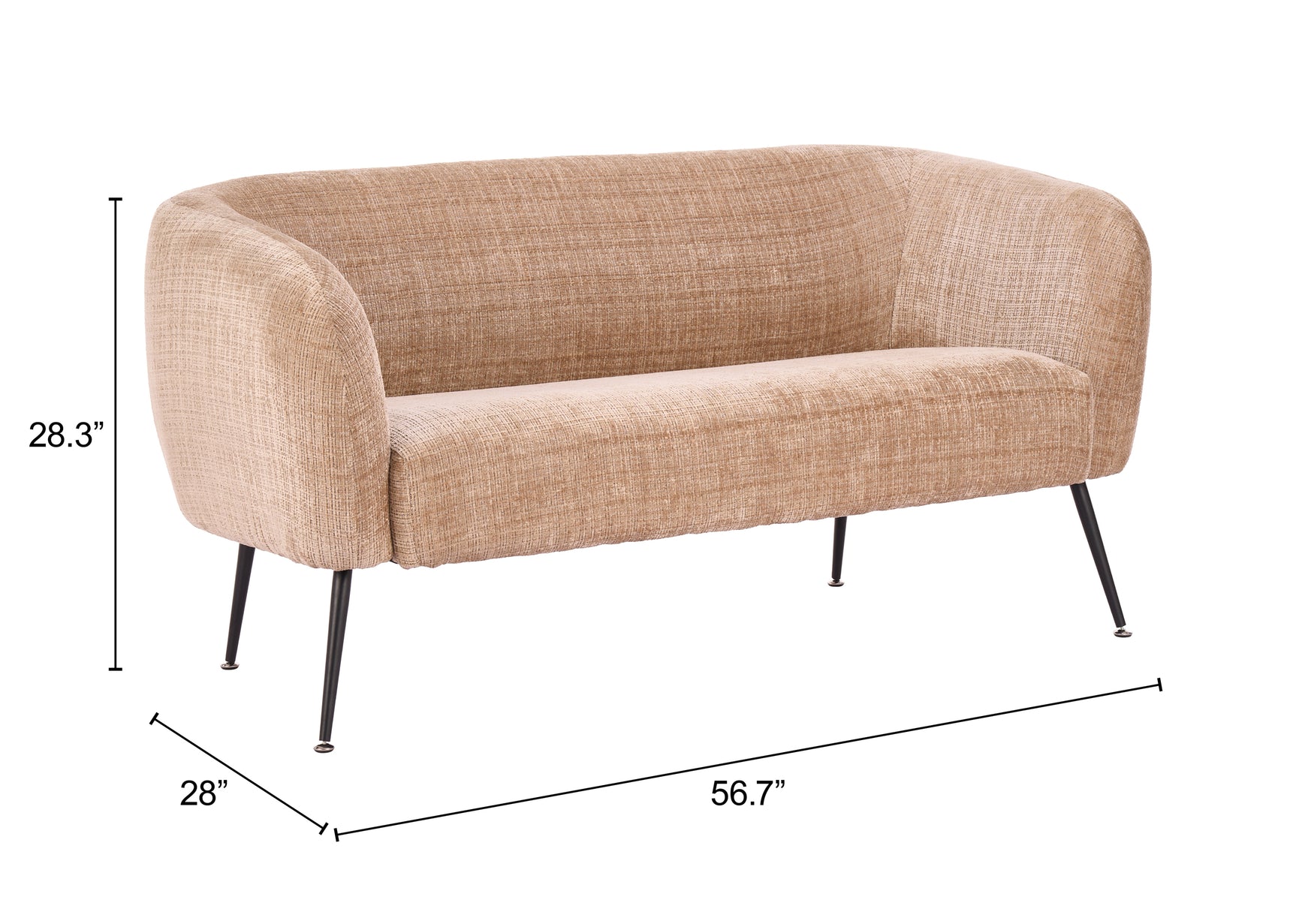 Racine Linen Beige Loveseat - Ornate Home