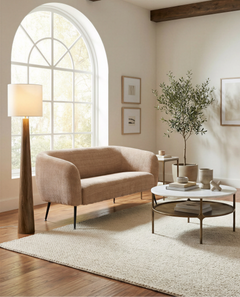 Racine Linen Beige Loveseat - Ornate Home