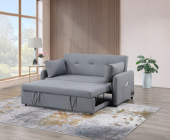 Radella Gray 69"W Linen Convertible Sleeper Sofa - Ornate Home