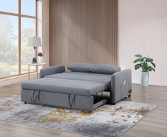 Radella Gray 69"W Linen Convertible Sleeper Sofa - Ornate Home
