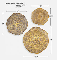 Radiance Gold Metal Wall Decor (Set of 3) - Ornate Home