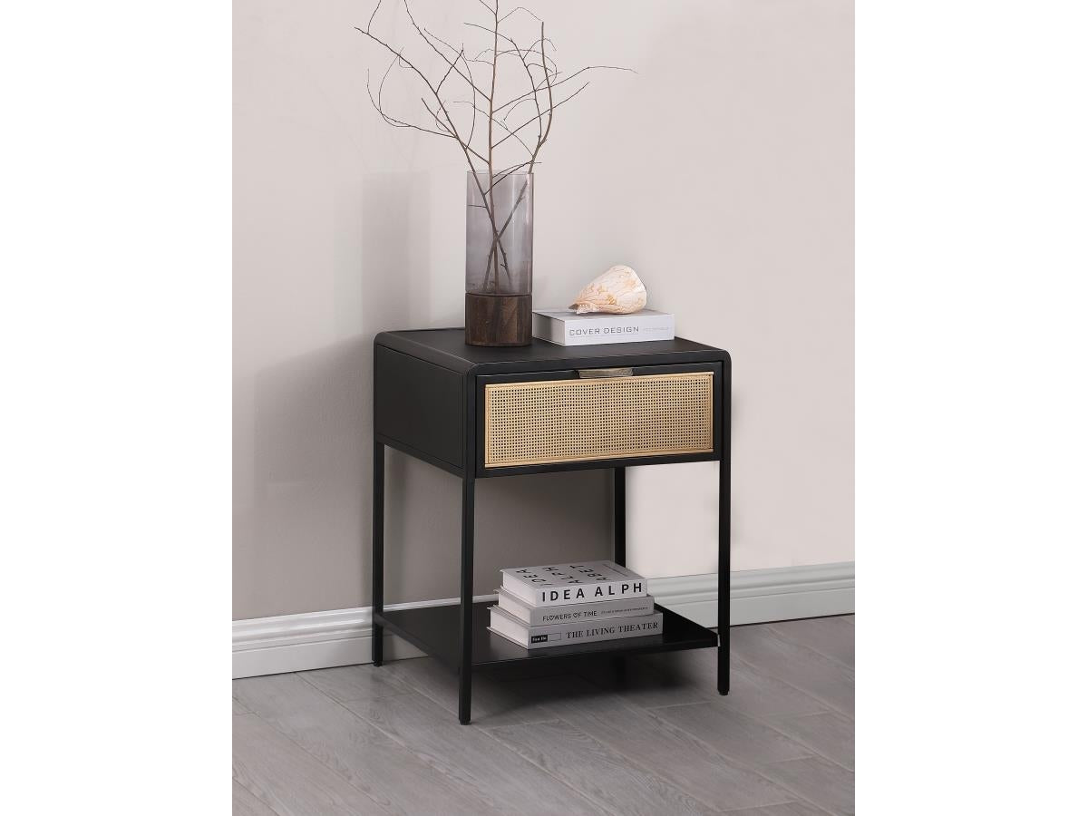 Radio Weave Black Metal Side Table - Ornate Home