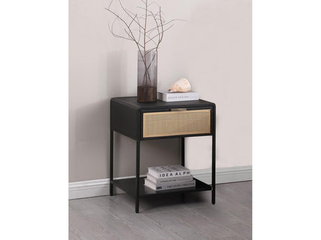 Radio Weave Black Metal Side Table - Ornate Home
