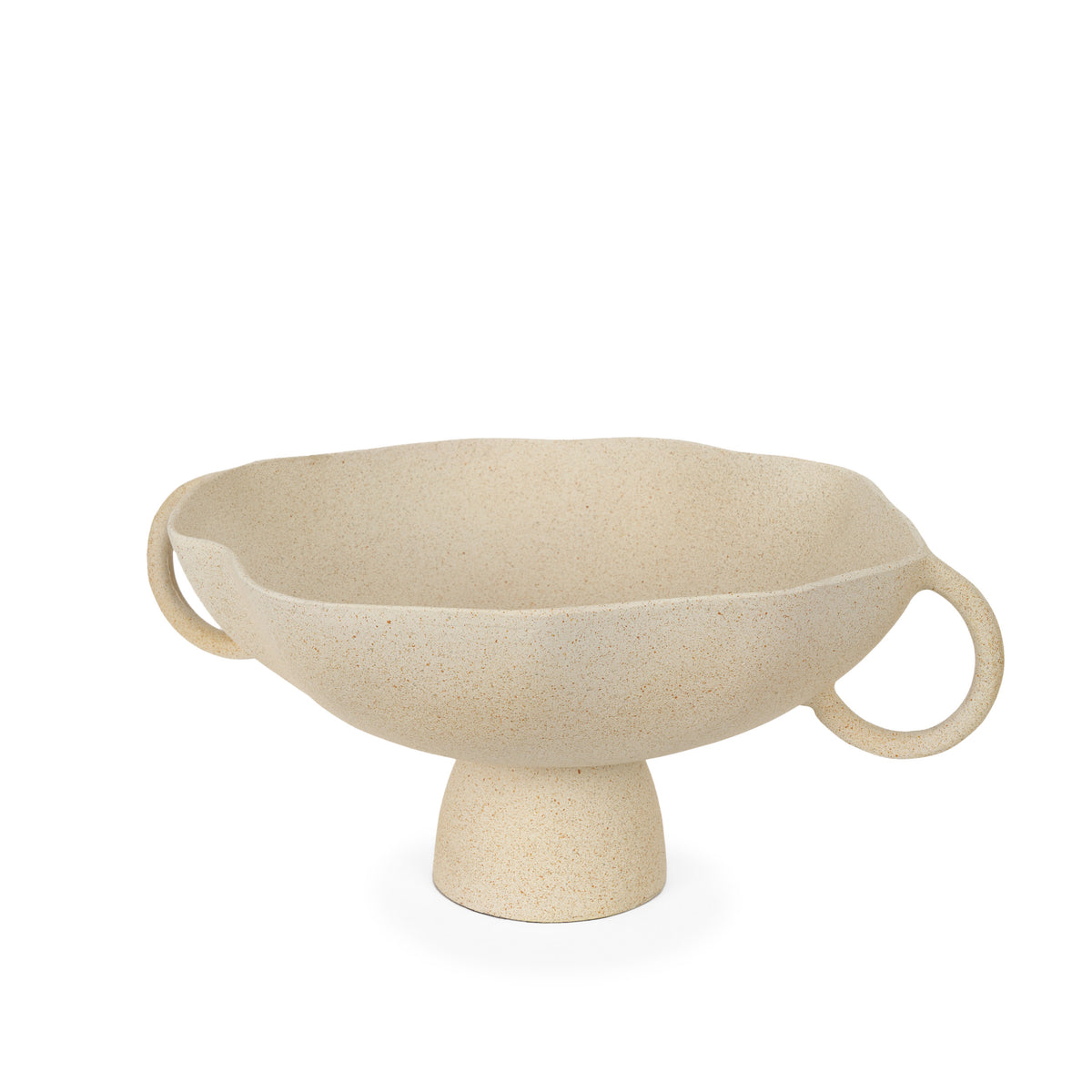 Radka Beige Textured Large Metal Decorative Bowl - Ornate Home