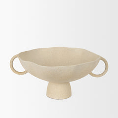 Radka Beige Textured Large Metal Decorative Bowl - Ornate Home