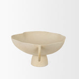 Radka Beige Textured Large Metal Decorative Bowl - Ornate Home