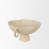 Radka Beige Textured Large Metal Decorative Bowl - Ornate Home
