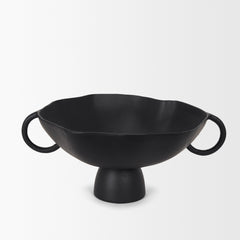 Radka Matte Black Large Metal Decorative Bowl - Ornate Home