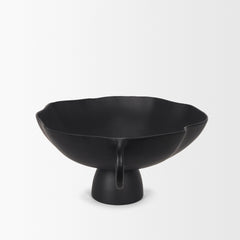 Radka Matte Black Large Metal Decorative Bowl - Ornate Home