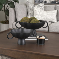 Radka Matte Black Large Metal Decorative Bowl - Ornate Home