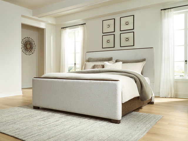 Radkin Burnished Brown King Upholstered Panel Bed - Ornate Home