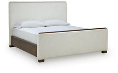 Radkin Burnished Brown Queen Upholstered Panel Bed - Ornate Home