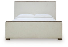 Radkin Burnished Brown Queen Upholstered Panel Bed - Ornate Home
