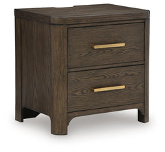 Radkin Burnished Brown Two Drawer Nightstand - Ornate Home