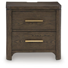 Radkin Burnished Brown Two Drawer Nightstand - Ornate Home