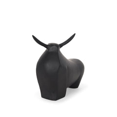 Radu Matte Black Large Metal Bull Decorative Object - Ornate Home