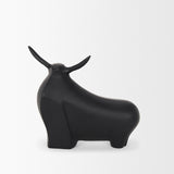 Radu Matte Black Large Metal Bull Decorative Object - Ornate Home
