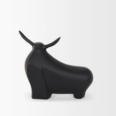 Radu Matte Black Large Metal Bull Decorative Object - Ornate Home
