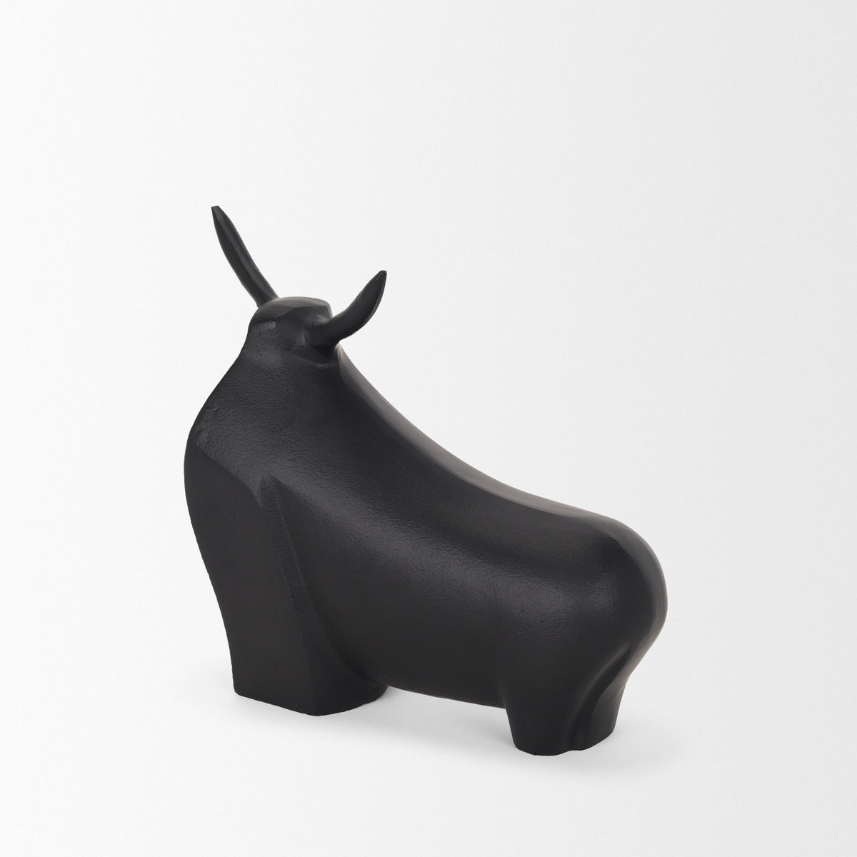 Radu Matte Black Large Metal Bull Decorative Object - Ornate Home