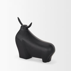 Radu Matte Black Large Metal Bull Decorative Object - Ornate Home