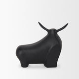 Radu Matte Black Large Metal Bull Decorative Object - Ornate Home