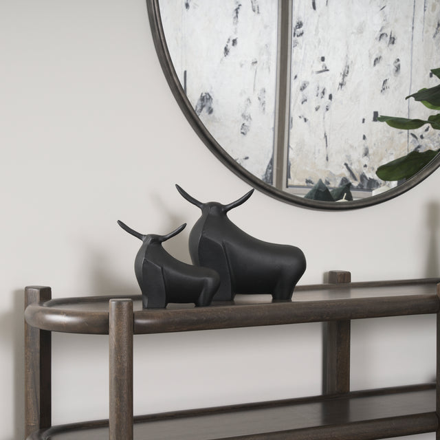 Radu Matte Black Large Metal Bull Decorative Object - Ornate Home