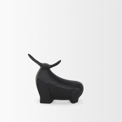Radu Matte Black Small Metal Bull Decorative Object - Ornate Home