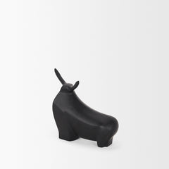Radu Matte Black Small Metal Bull Decorative Object - Ornate Home