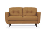 Radwan Camel Leather Loveseat - Ornate Home