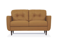 Radwan Camel Leather Loveseat - Ornate Home