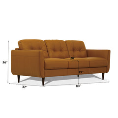 Radwan Camel Leather Sofa - Ornate Home