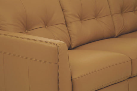 Radwan Camel Leather Sofa - Ornate Home