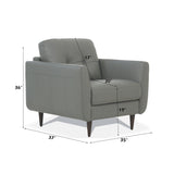 Radwan Pesto Green Leather Chair - Ornate Home