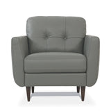 Radwan Pesto Green Leather Chair - Ornate Home