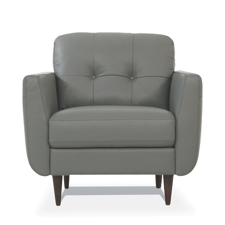 Radwan Pesto Green Leather Chair - Ornate Home