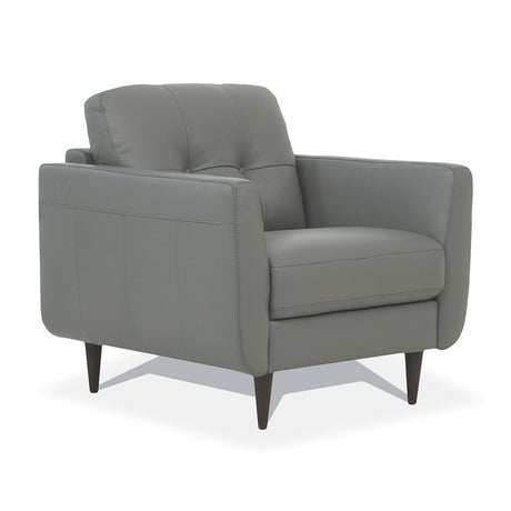 Radwan Pesto Green Leather Chair - Ornate Home