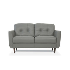 Radwan Pesto Green Leather Loveseat - Ornate Home