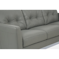 Radwan Pesto Green Leather Sofa - Ornate Home