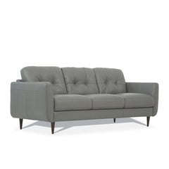 Radwan Pesto Green Leather Sofa - Ornate Home