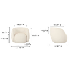 Rae Cream Outdoor Accent Chair - Ornate Home