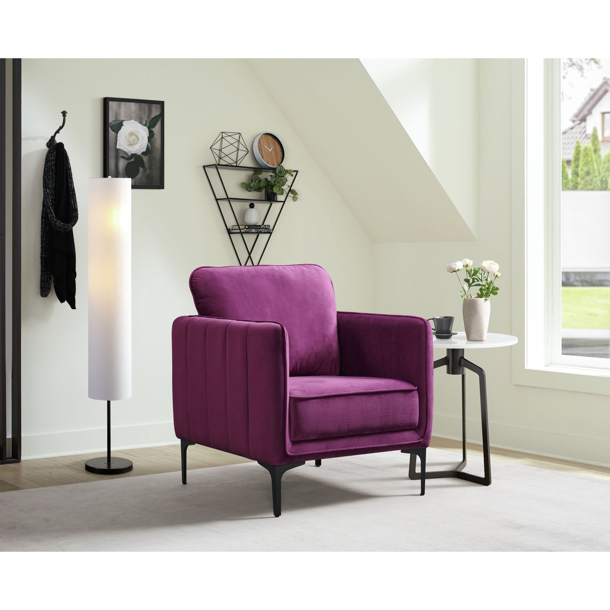 Rae Lavish Purple Velvet Chair - Ornate Home