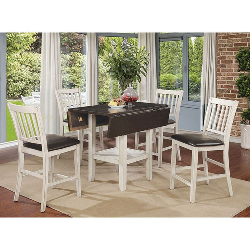 Raegan Antique White/Espresso Counter Height Table - Ornate Home