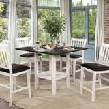 Raegan Antique White/Espresso Counter Height Table - Ornate Home