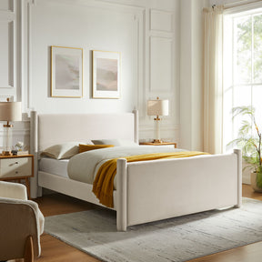 Rael Alabaster Performance Velvet Full Platform Bed - Ornate Home