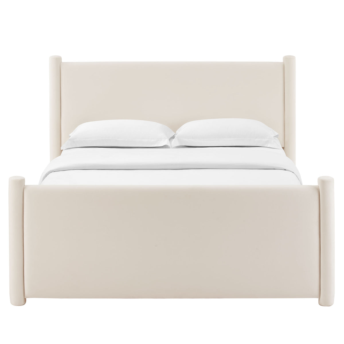 Rael Alabaster Performance Velvet Full Platform Bed - Ornate Home