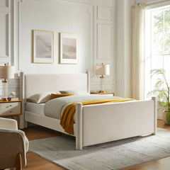 Rael Alabaster Performance Velvet Queen Platform Bed - Ornate Home